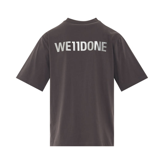 Basic Front Back Logo T-Shirt in Charcoal