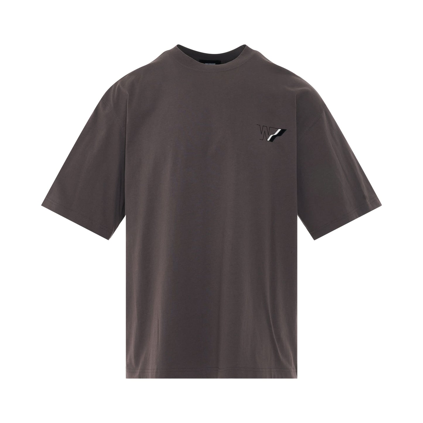 W Layered Symbol Logo T-Shirt in Charcoal