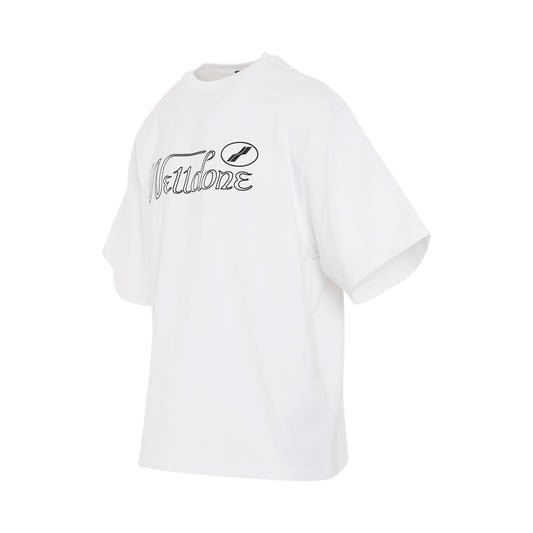 Cursive Symbol Logo Large T-Shirt in White