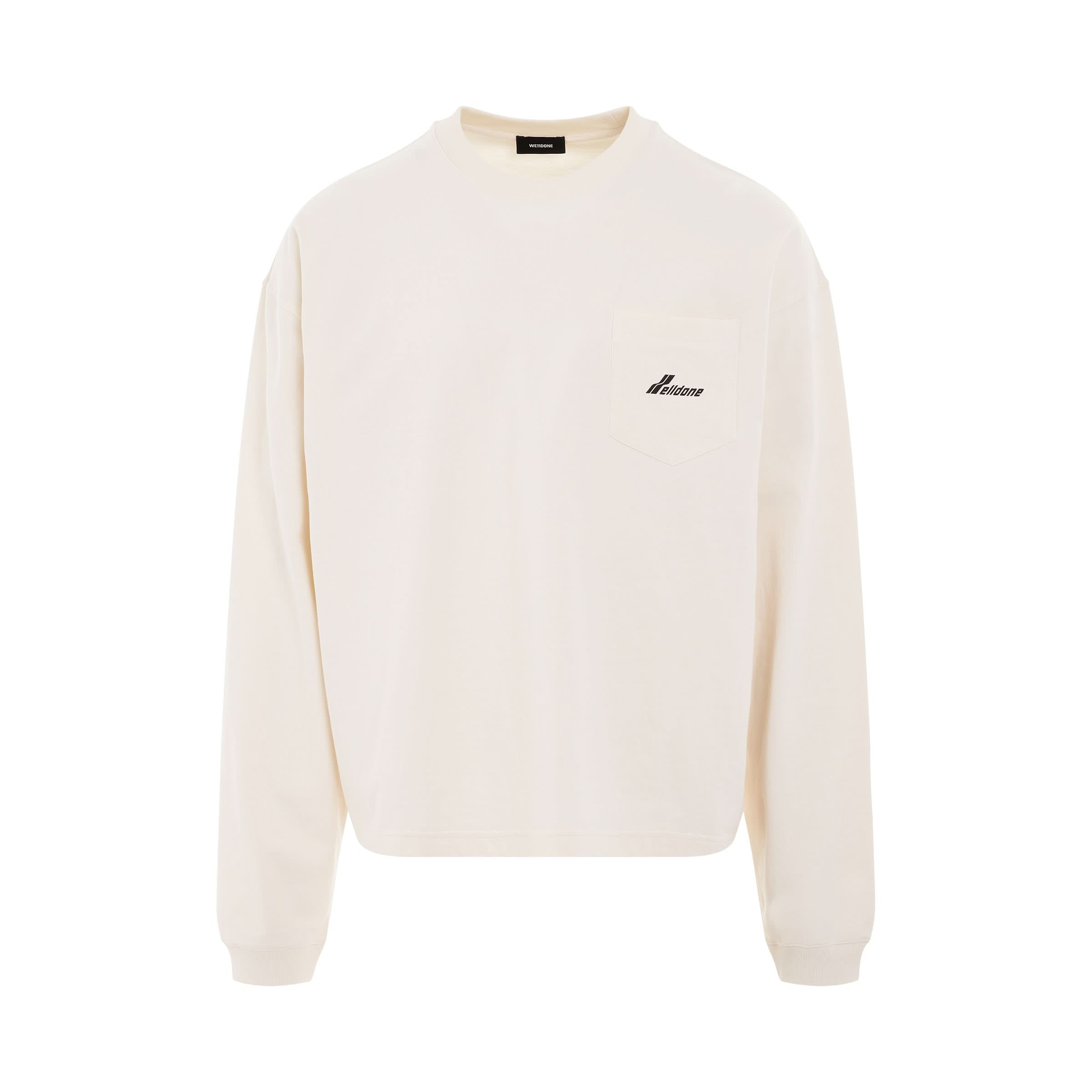 Lettering Symbol Long Sleeve T-Shirt in Ivory