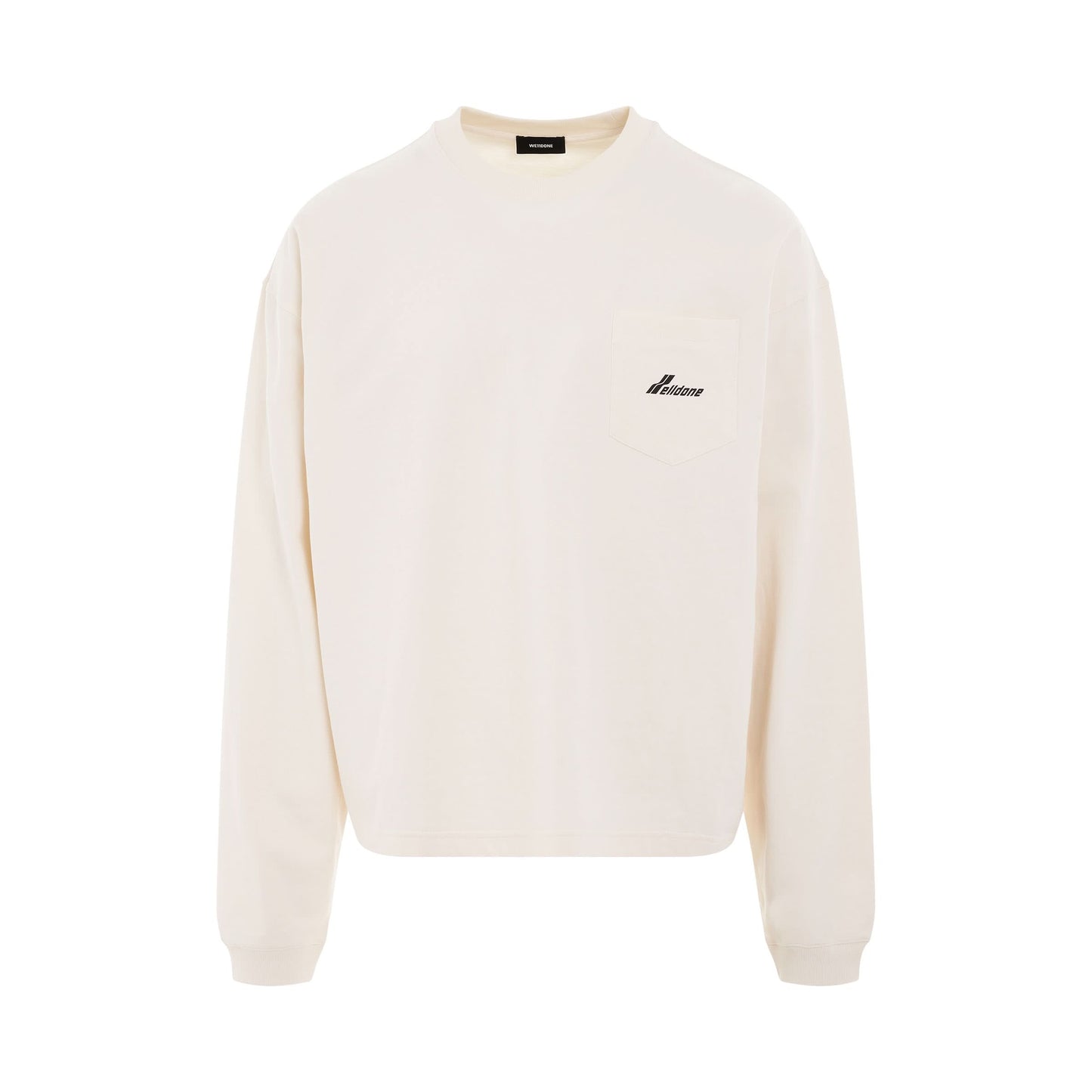 Lettering Symbol Long Sleeve T-Shirt in Ivory