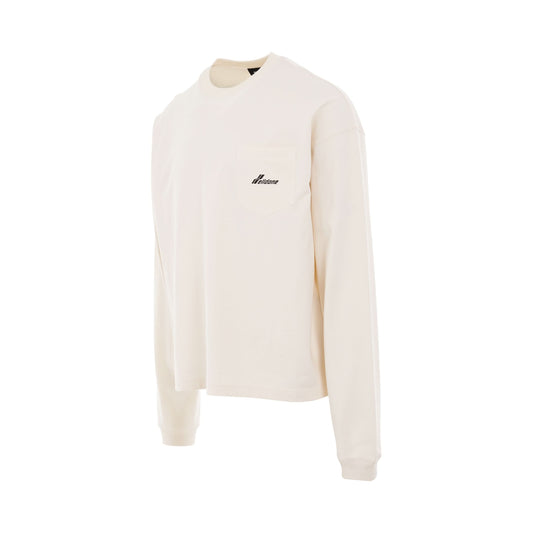 Lettering Symbol Long Sleeve T-Shirt in Ivory