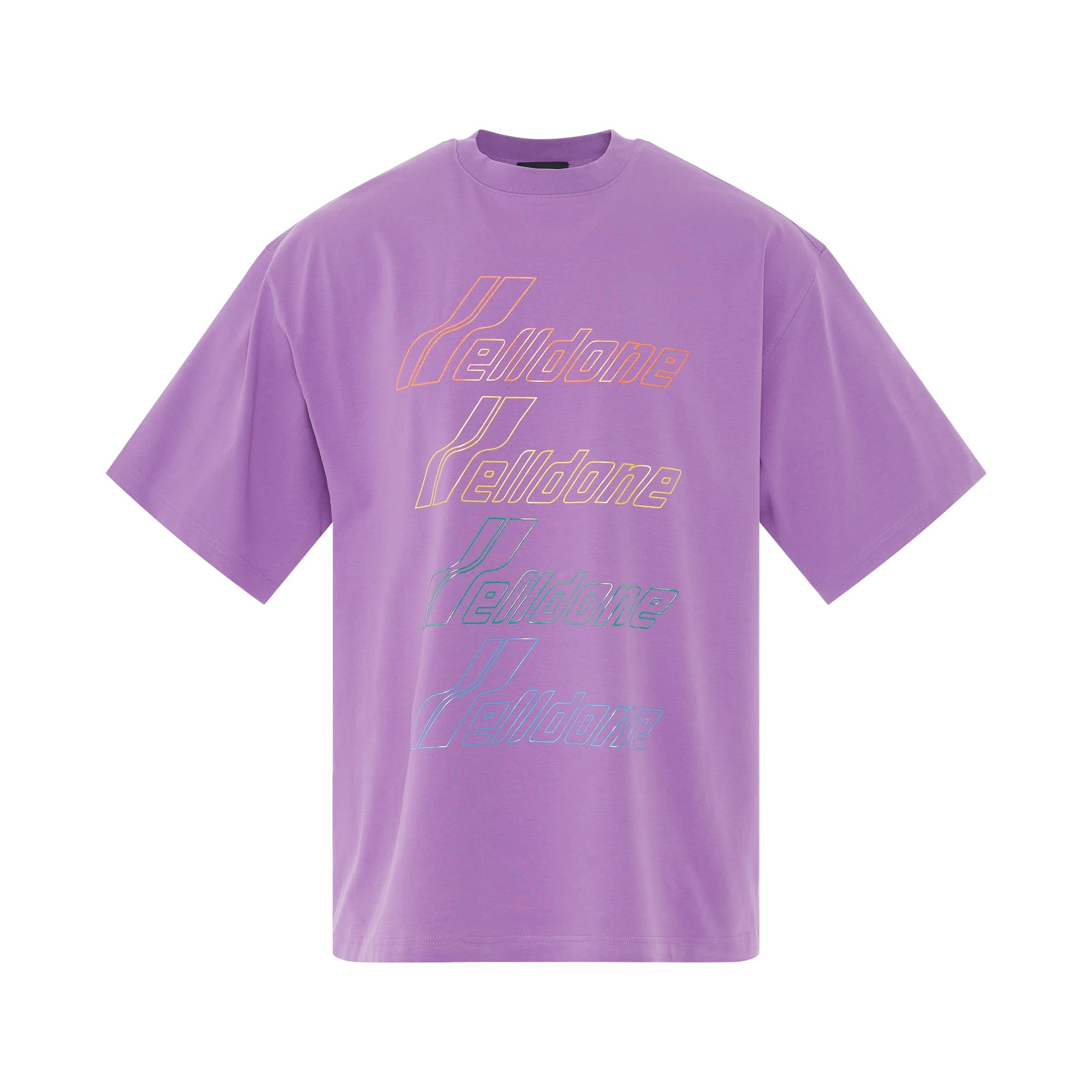 Iridescent Logo Hand-Bleached T-Shirt in Purple