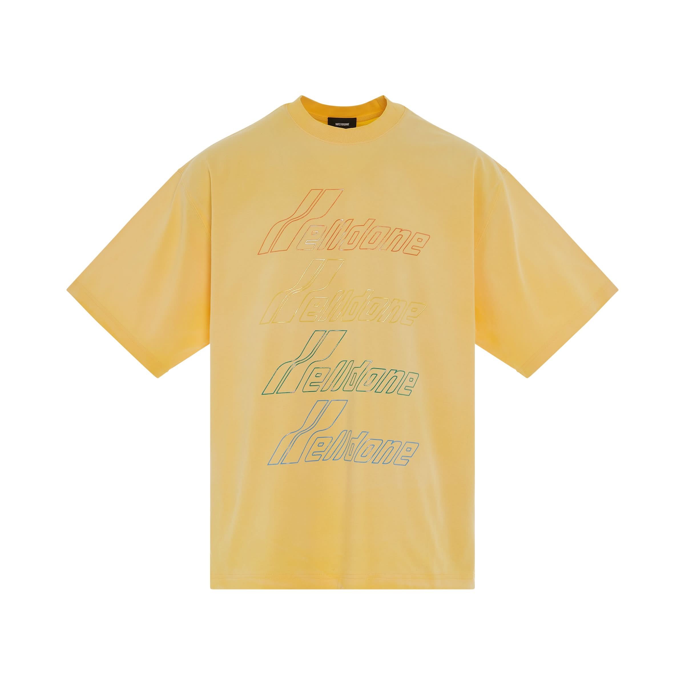 Iridescent Logo Hand-Bleached T-Shirt in Yellow