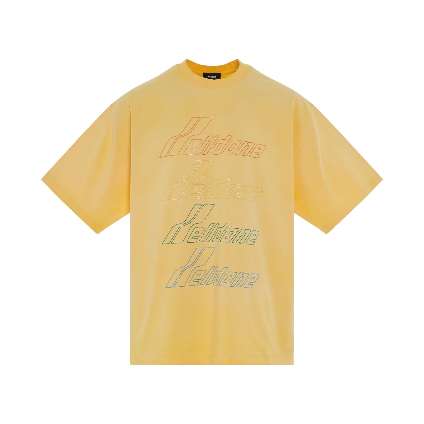 Iridescent Logo Hand-Bleached T-Shirt in Yellow