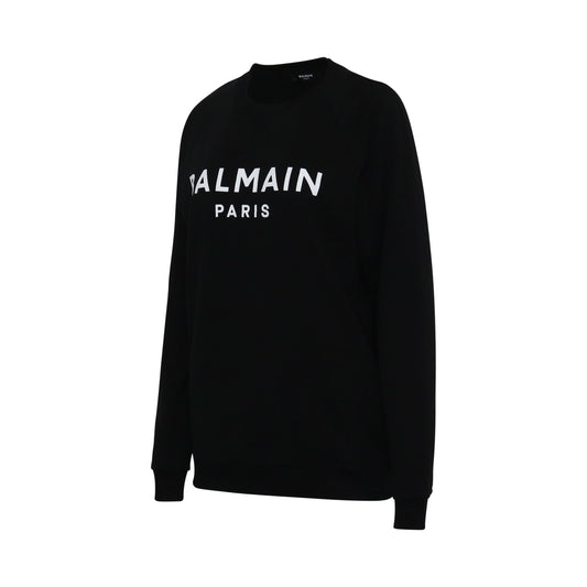 Flocked Logo Sweatshirts in Black/White