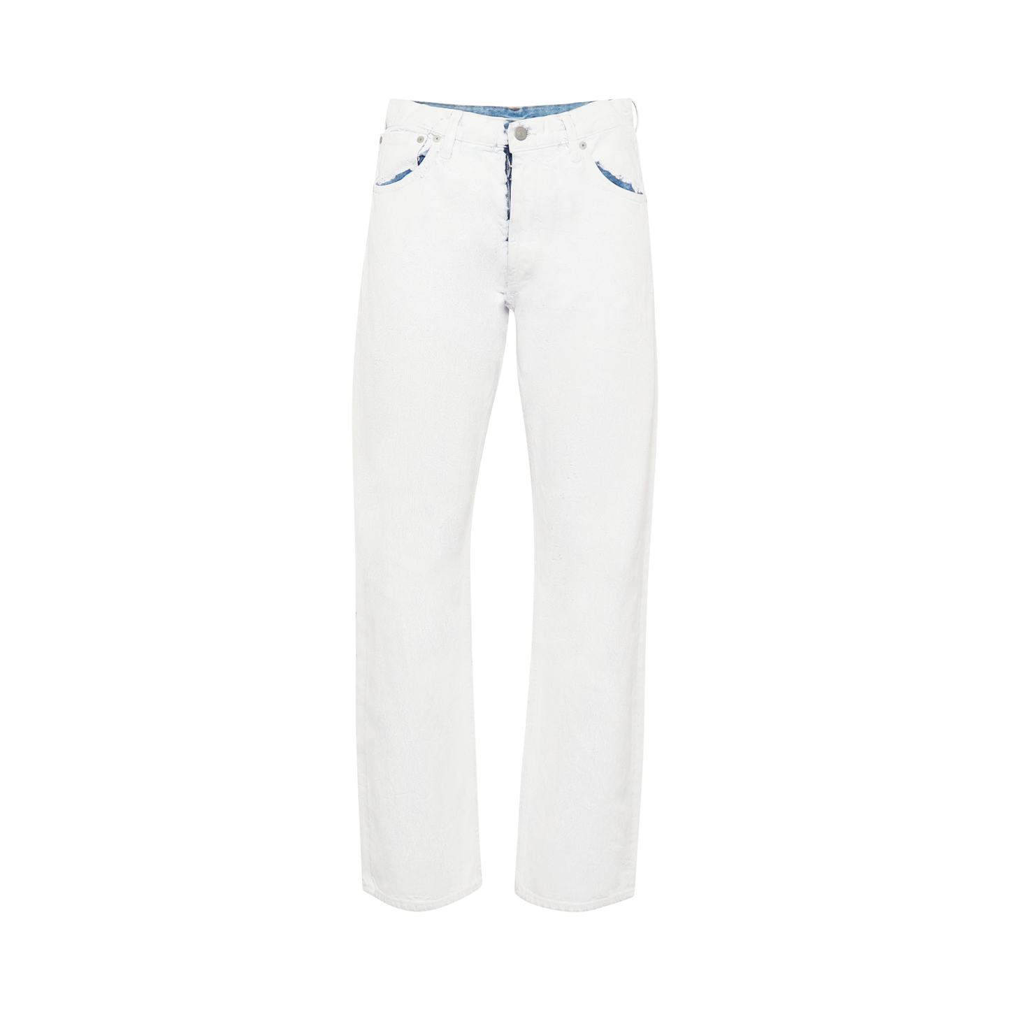 Mid Rise Straight Cut Jeans in White