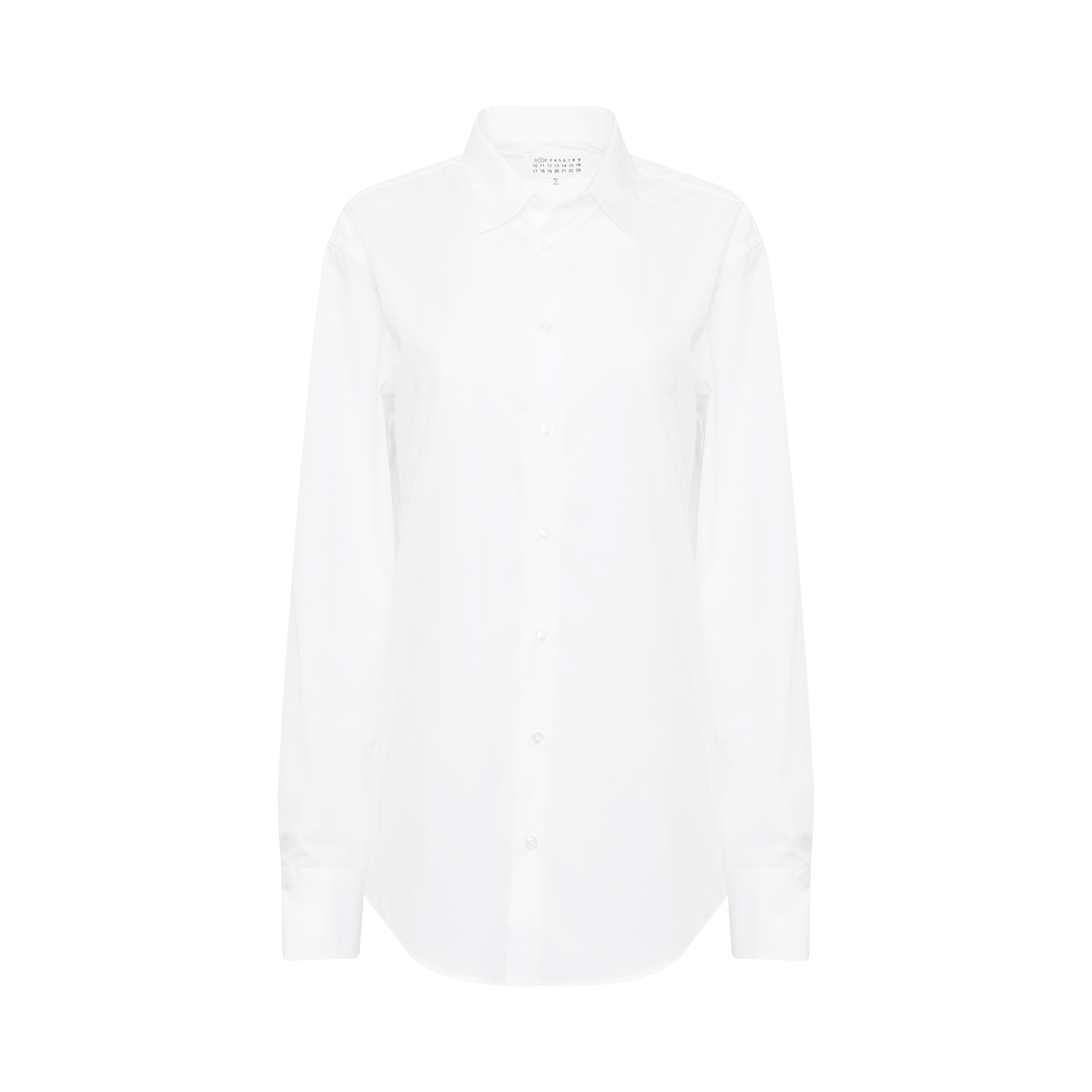 Classic Long Sleeve Poplin Shirt in White