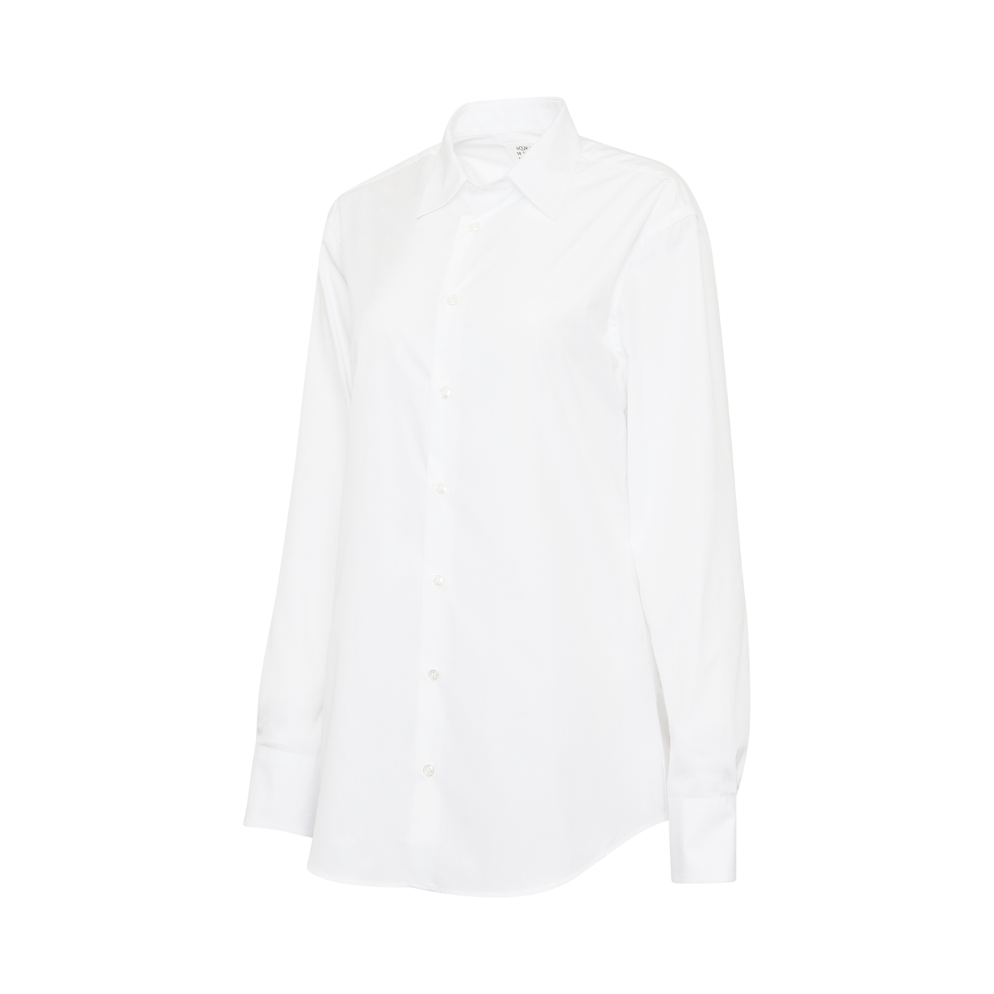 Classic Long Sleeve Poplin Shirt in White