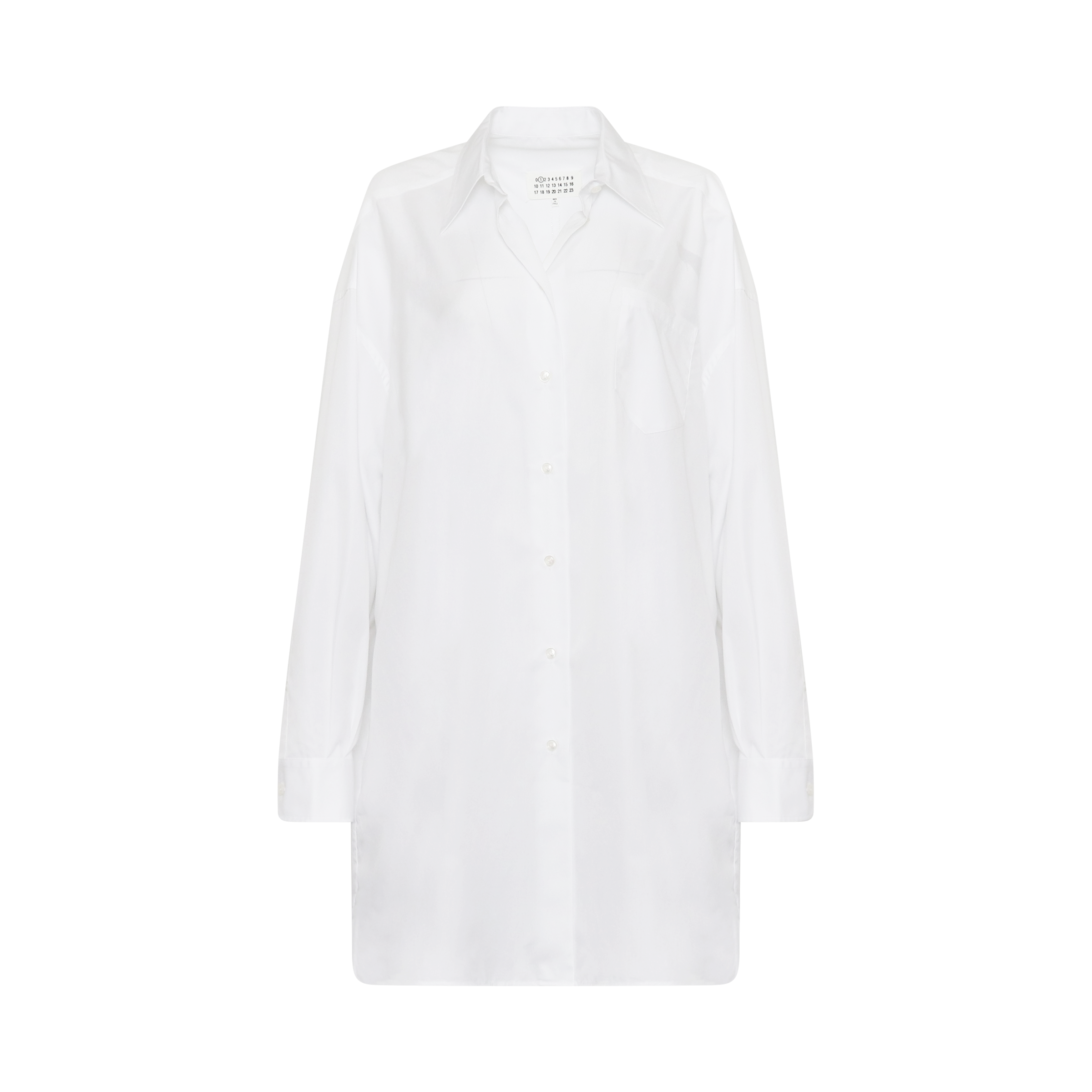 Oversize Cotton Shirt Dress in White