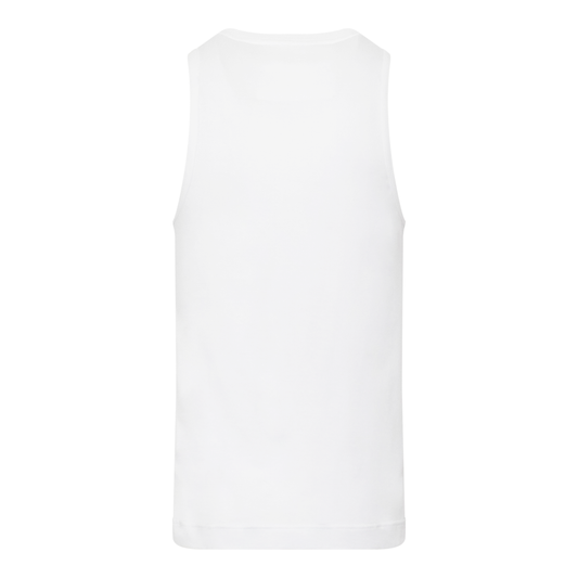 Square Neck Edge Tank Top in White