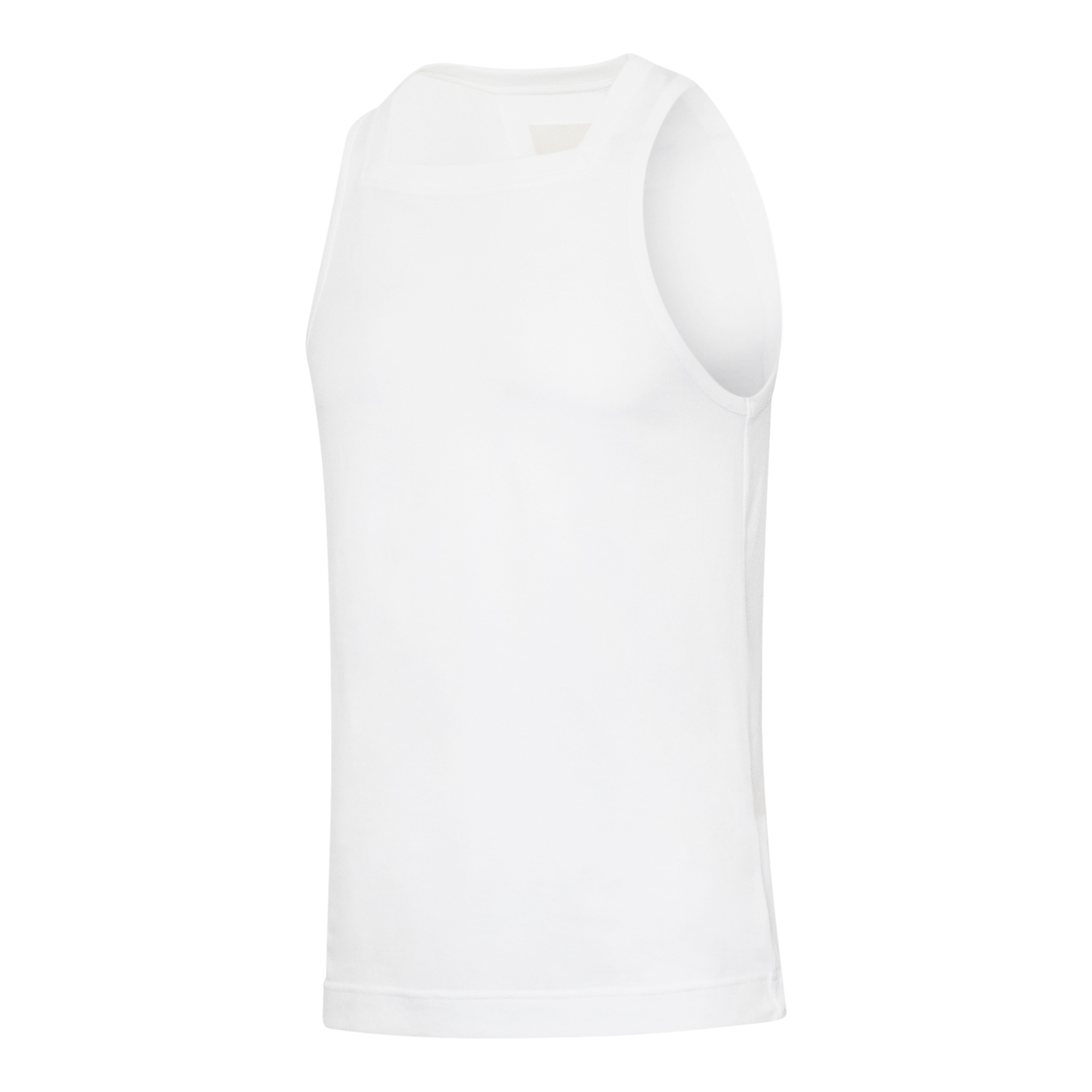 Square Neck Edge Tank Top in White