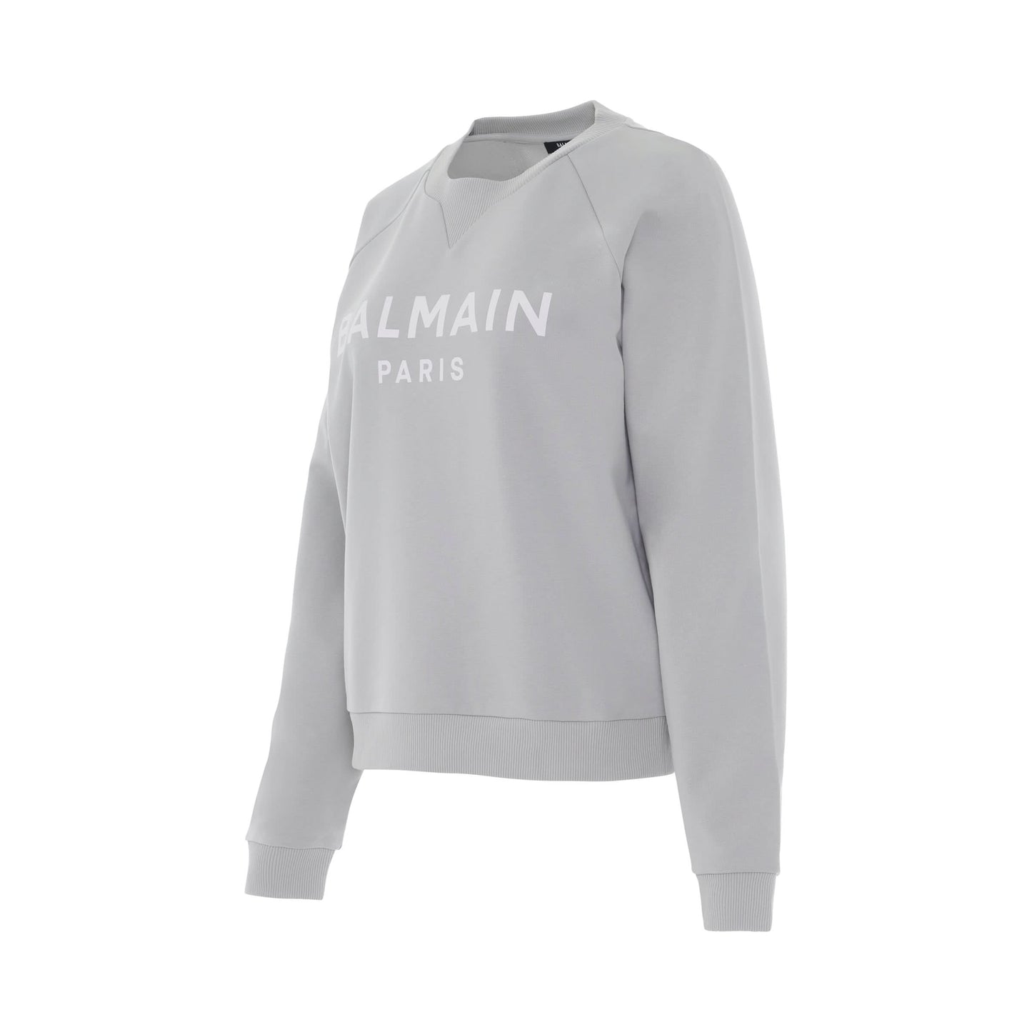 Classic Printed Long Sleeve Sweatshirt in Grey/White