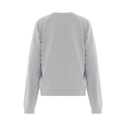 Classic Printed Long Sleeve Sweatshirt in Grey/White