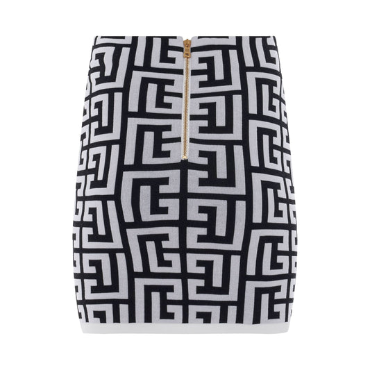 Maxi Monogram Short Skirt in Black/White