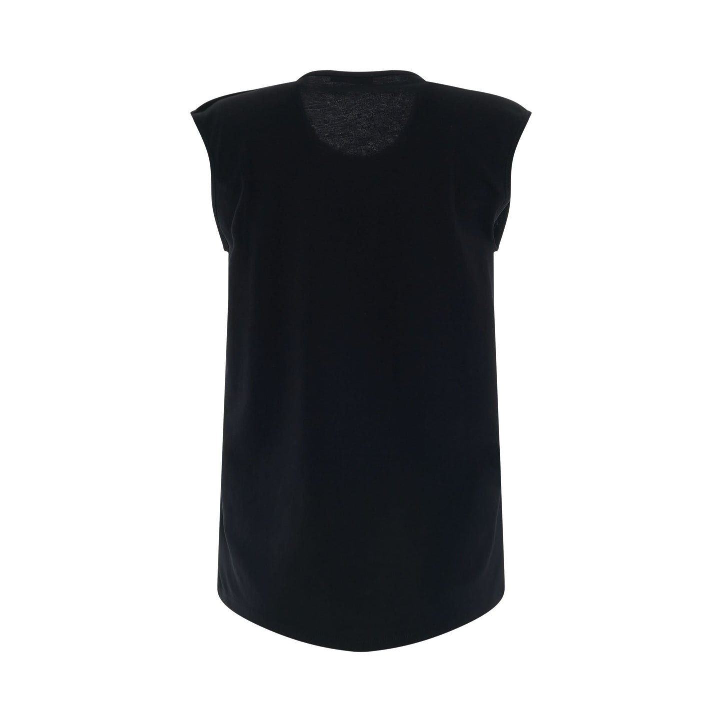 3 Button Logo Flock Tank Top in Black/White