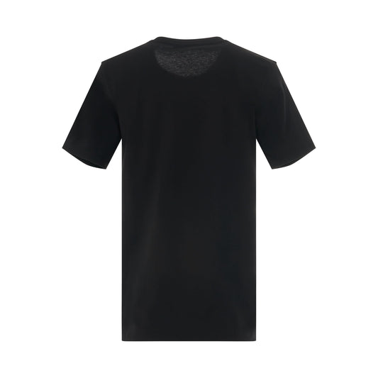 Short Sleeve Metallic Logo T-Shirt in Black