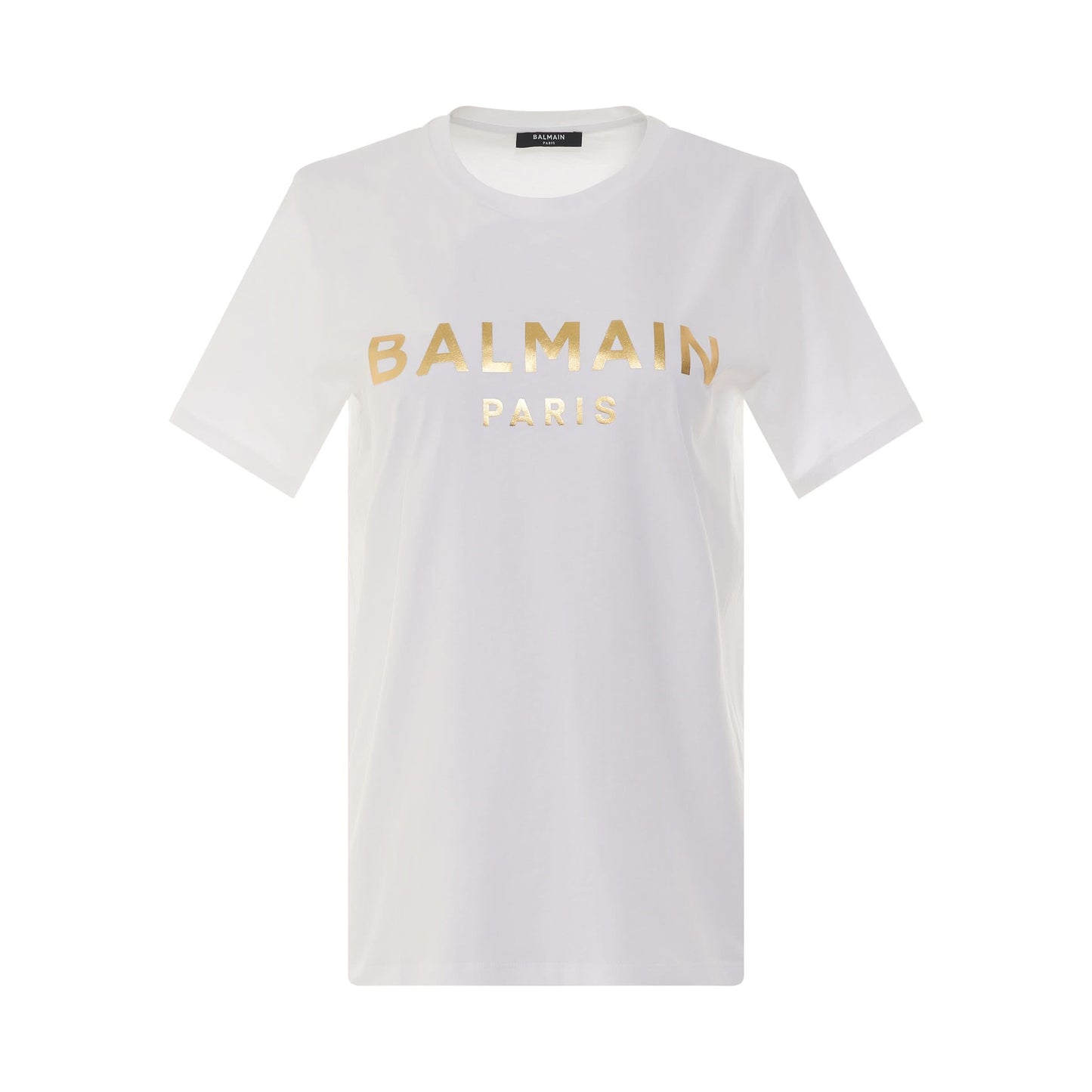 Short Sleeve Metallic Logo T-Shirt in White