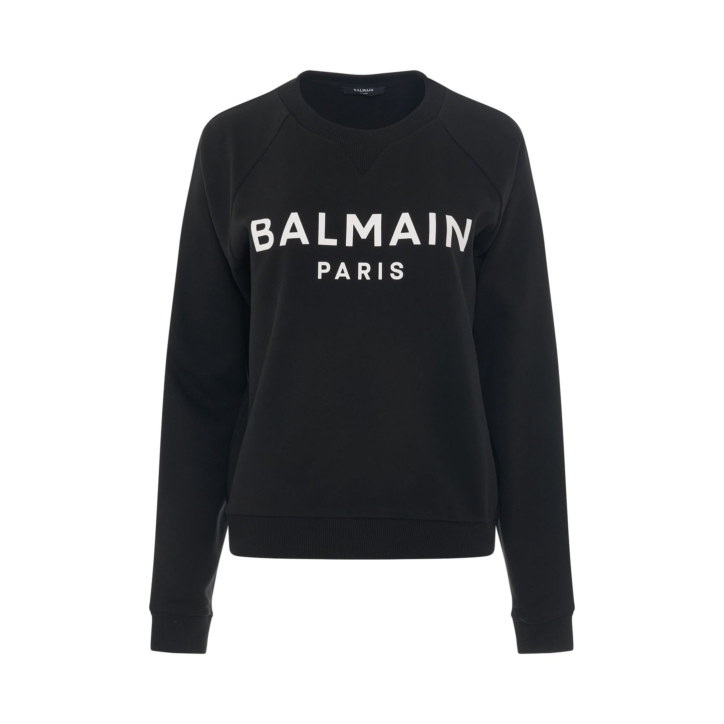 Printed Logo Long Sleeve Sweatshirt in Black