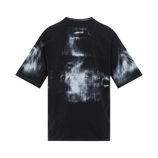 X-Ray Print Raw Edge T-Shirt in Black