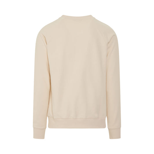 Classic Flock Logo Sweatshirt in Beige