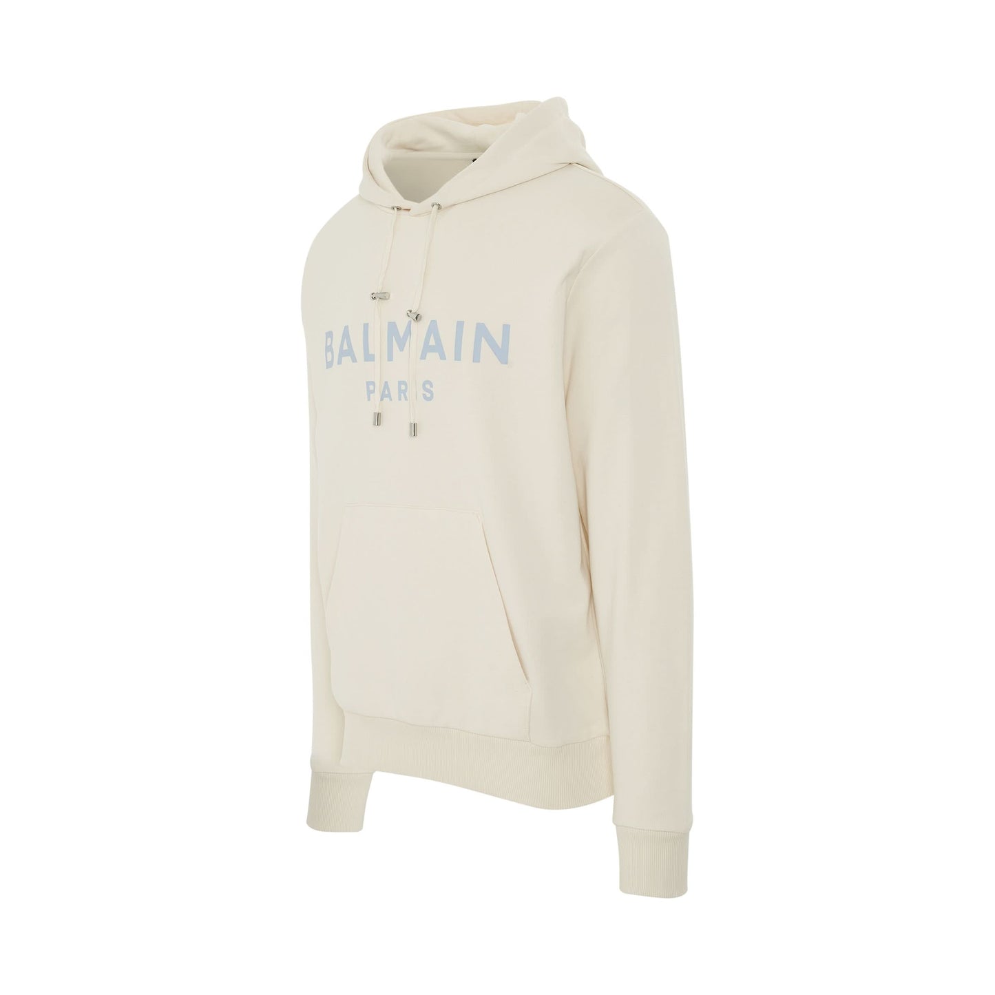 Printed Logo Eco Hoodie in Beige