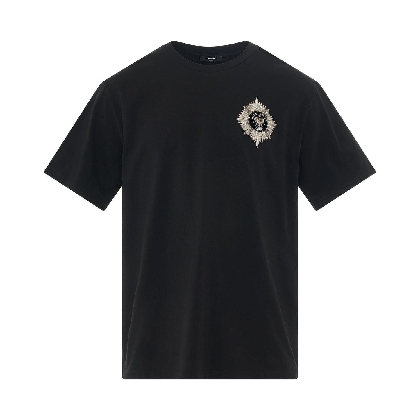 Badge Logo Straight Fit T-Shirt in Black