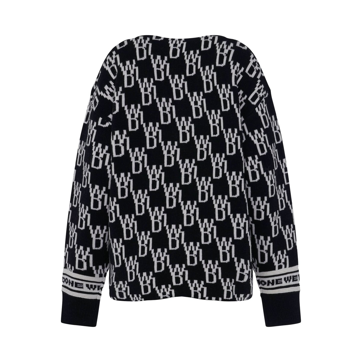 Enlarged WD1 Jacquard Cardigan in Black