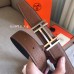 Hermes H Au Carre Belt Buckle &amp; Brown 32mm Strap