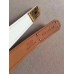 Hermes White Epsom Kelly Belt With Gold Hardware