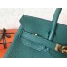Hermes Malachite Clemence Birkin 25cm Handmade Bag