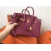 Hermes Ruby Clemence Birkin 25cm Handmade Bag