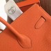 Hermes Orange Clemence Birkin 35cm Handmade Bag