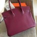 Hermes Ruby Clemence Birkin 35cm Handmade Bag