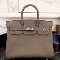 Hermes Birkin 30cm 35cm Bag In Etoupe Clemence Leather