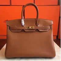 Hermes Gold Swift Birkin 35cm Handmade Bag