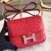 Hermes Mini Constance 18cm Red Ostrich Leather