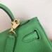 Hermes Bamboo Clemence Kelly 20cm GHW Bag