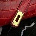 Hermes Cherry Crocodile Kelly Cut Clutch Bag