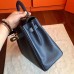 Hermes Black Swift Kelly Retourne 32cm Handmade Bag