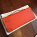 Hermes Orange Epsom Kelly Cut Clutch Handmade Bag