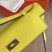 Hermes Soufre Epsom Kelly Pochette Handmade Bag