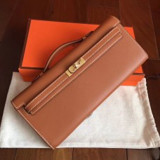 Hermes Gold Swift Kelly Cut Clutch Handmade Bag Hermes Gold Swift Kelly Cut Clutch Handmade Bag