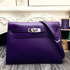 Hermes Kelly Danse Bag In Purple Swift Leather Hermes Kelly Danse Bag In Purple Swift Leather