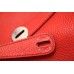 Hermes Red Clemence Lindy 34cm Bag