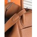 Hermes Brown Clemence Lindy 34cm Bag