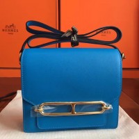 Hermes Mini Sac Roulis Bag In Blue Hydra Swift Leather