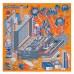 Hermes Orange Les tresors dun Artiste Silk Scarf