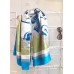Hermes Cobalt Ex-Libris Coloriage Silk Shawl