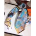 Hermes Turquoise Sangles en Zigzag Silk Scarf